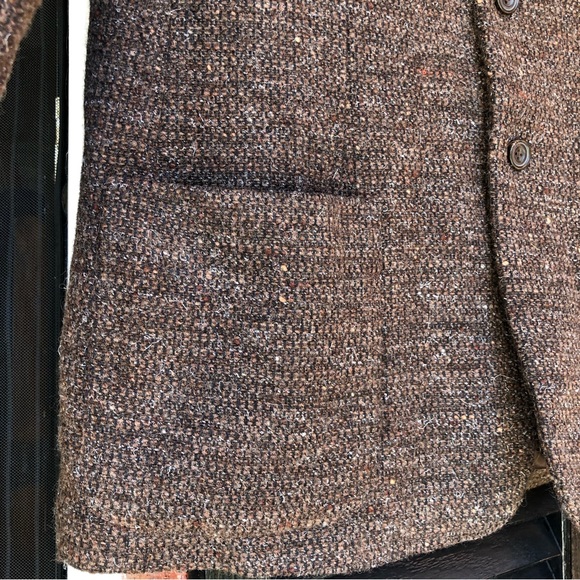 Le Collezioni Structure Brown Virgin Wool Blend Blazer M - Picture 7 of 16